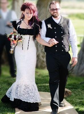 Custom steampunk costumes and wedding attire