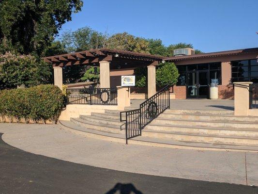 Concrete steps, columns and custom rails