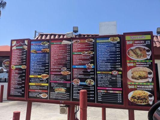 Los panchos menu reasonable prices