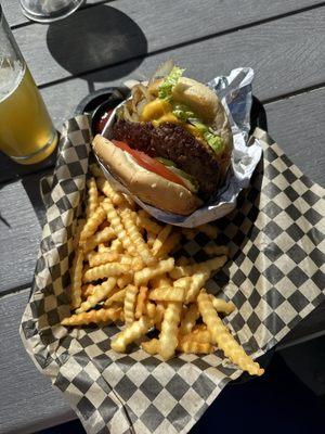 Burger with cheese & fries!!!!