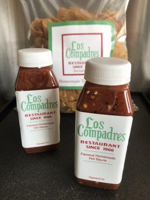 Love their housemade chips (original and spicy) and salsa (bottled for sale) - 2 sizes available