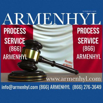 ARMENHYL GROUP LLC Process Servers for Charlottesville, VA [ Louisa, Ruckersville, Palmyra, Crozet, Orange, Barboursville ]