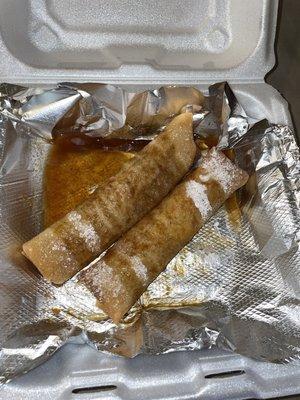 Peach cobbler eggrolls