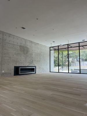 Hill country Remodel, Material - 5" white oak select. Site finished floor ready to be sealed and completed