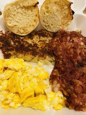 Corn beef hash and eggs