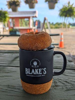 French vanilla cappuccino, and a delicious straight from the oven. Warm donut! Way to start out the morning!