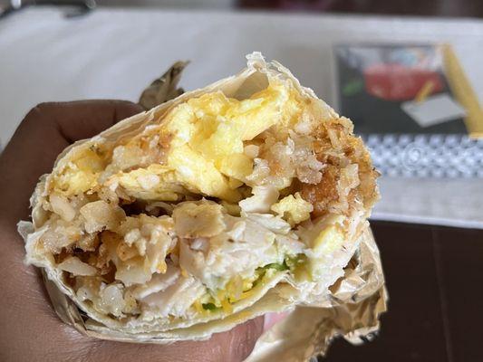 Turkey breakfast burrito -- really tasty!