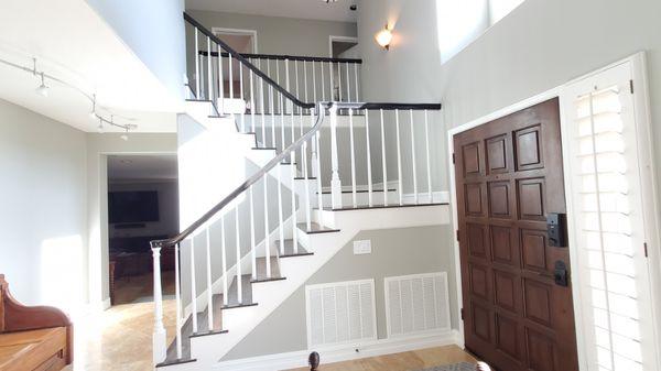 Complete interior painting and banister painting it looks amazing