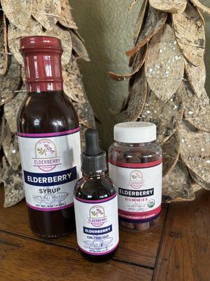 My favorites! Totally believe in the positive health benefits of The Original Elderberry products!