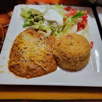 Rice, beans, sour cream salad