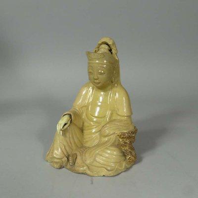 Late 16th C. Ming straw glazed buddha