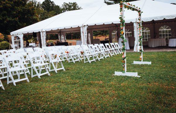 This tent is where we danced the night away! The fans inside helped keep us cool.