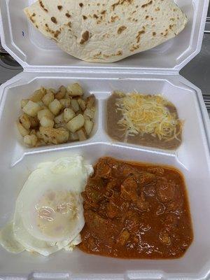 Breakfast plate with Asado