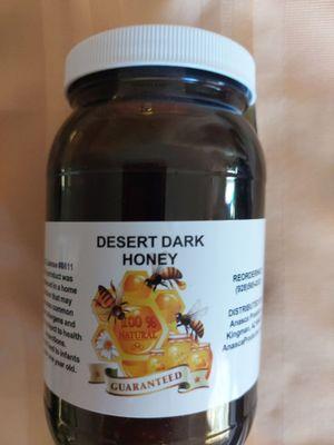 Desert Dark: 1/2 pints, pints, quarts, 1/2 gallons, gallons, 60 lb pails (call (928)565-0333 for current prices).