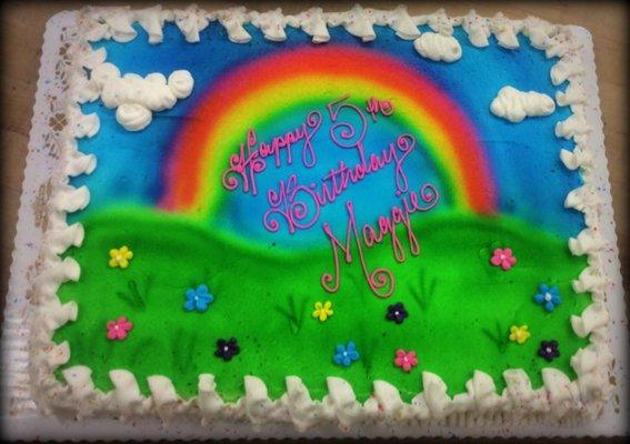 Children's Birthday Cake with Airbrushed Design