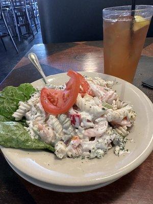 Cold Seafood Salad and an Arnold Palmer.