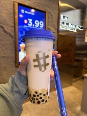 Jasmine milk tea with boba