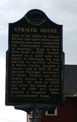 Striker House Historical Marker