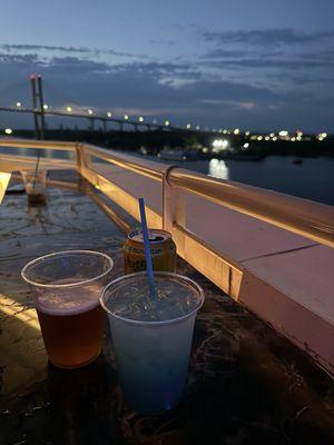 Moon margarita and sweetwater IPA