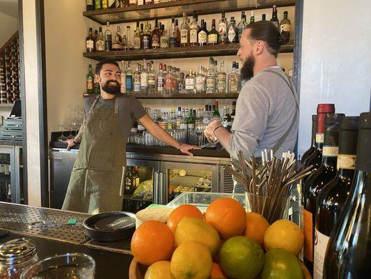 Behind the bar