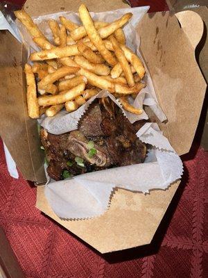 French fries and grilled short ribs