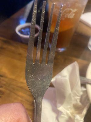 Was very surprised to see cheap utensils, especially this fork with permanent scratches??