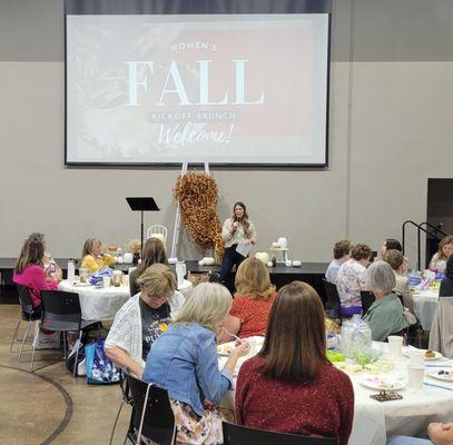 Women's Fall Kickoff Brunch. Great food, friends, speaker & we made apple pies!