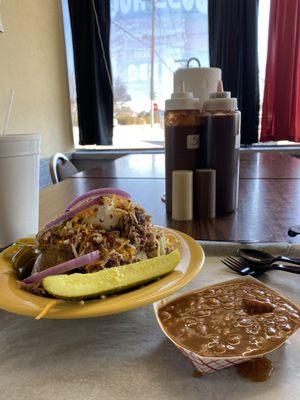 Loaded Tater Pulled Pork Baked Beans