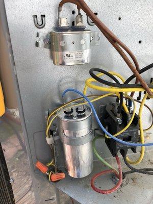 Capacitor replacement and split from 1 to 2 capacitors