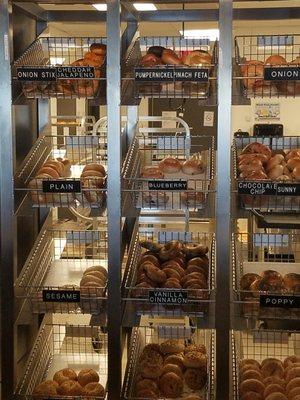 Shot of the bagel rack