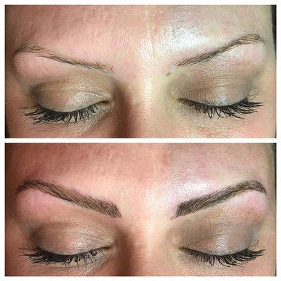 Microblading before and after by Kelly