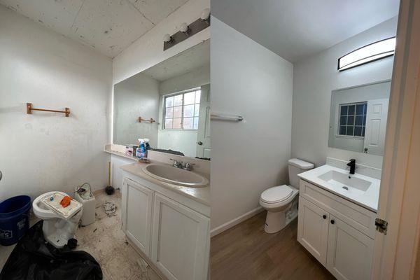 New bathroom remodel before and after - San Jose