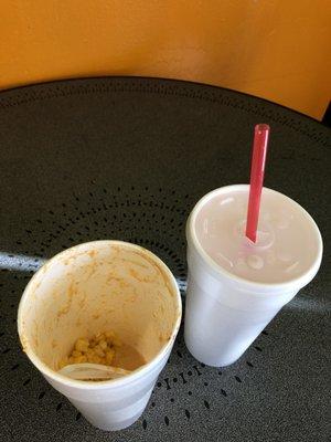 Got a corn in a cup and Horchata and it was really good. They have even change that place up a little bit.