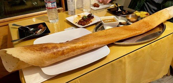 Samburna Special Mega Dosa - it was really the size of our table or even a tad longer