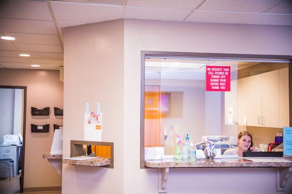 Our welcome area and wonderful front desk staff!