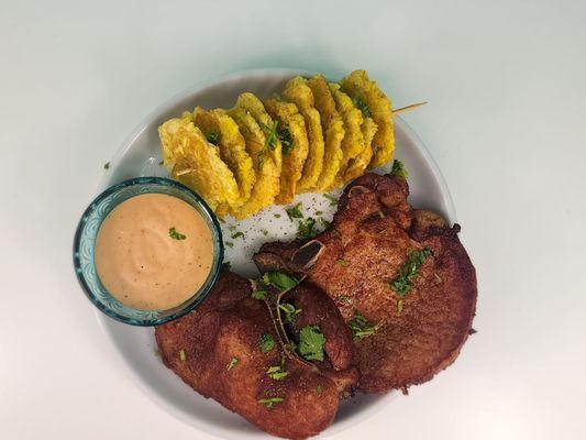 Pork Chop with Fried Plantains