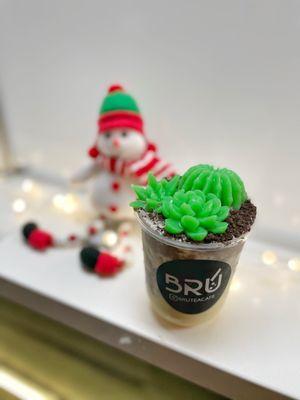 Oreo Green Thumb - Oreo smoothie with Brulee and Jasmine pandan jelly