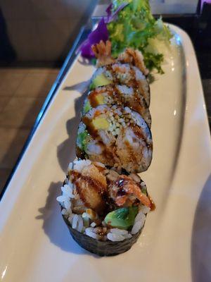 Shrimp tempura sushi