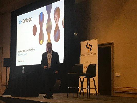 Jonathan Knop, Dialogic VP Global Business Development, delivering the keynote speech, "It's Not Your Parents' Cloud," at the...