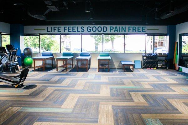 Spacious treatment and exercise areas