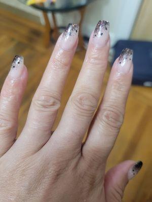 Powder nail design.