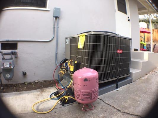 3 ton, 16 SEER, Bryant Legacy Line, new HVAC installation in Sun valley.