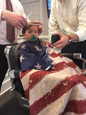 Jake made sure the first haircut was both painless and special!