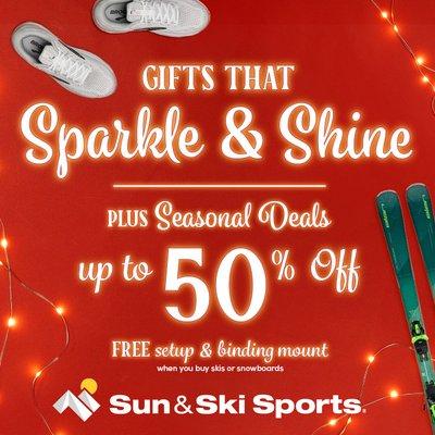 Holiday Sale: Gifts & Savings! Save up to 50% on gear PLUS get a FREE binding mount & setup for any skis or snowboards you purchase!