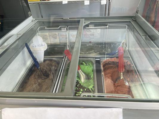 The homemade gelato or delicious yummy creamy freshly made you gotta try it. Oh don't forget. Try the sorbet good stuff.