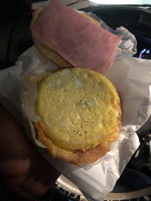 Ham, Egg & Cheese croissant