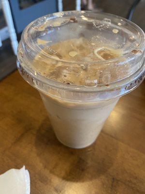 Honey cinnamon oat milk iced latte