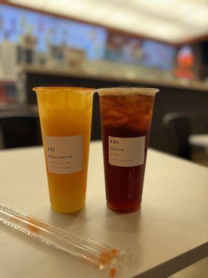 Mango tea and black tea