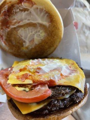 Inside the ultimate cheeseburger