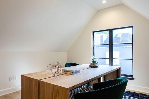 Ash waterfall desks for a home office.